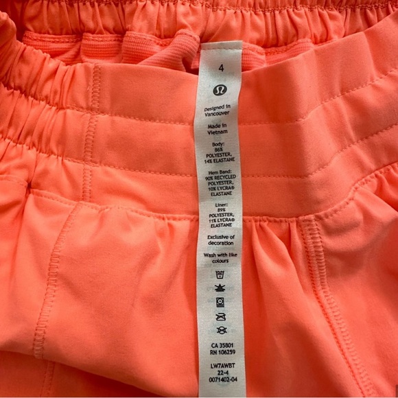 Lululemon Hotty Hot Shorts II Long 4" Size 4 in Sunset Color - Picture 10 of 11